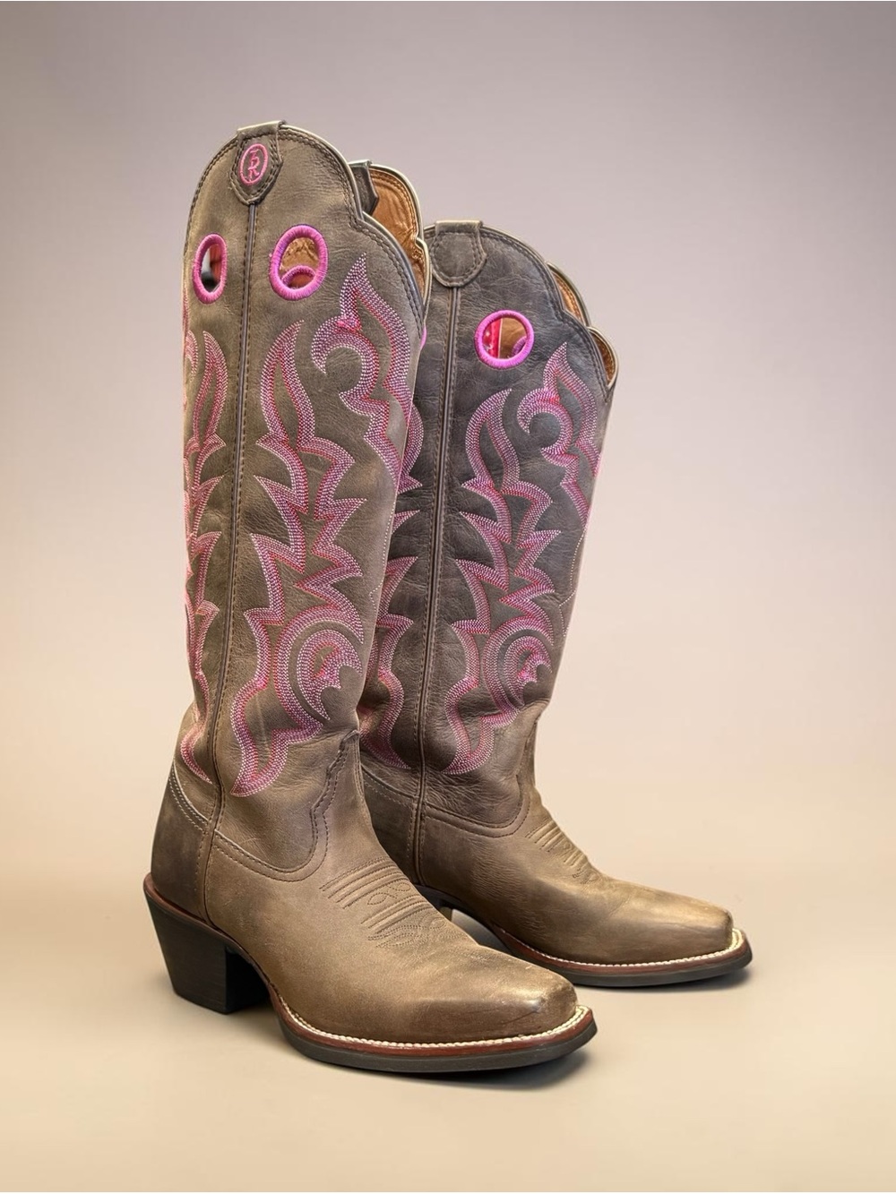 TONY LAMA BUCKAROO 3R TALL KNEE HIGH BROWN COWGIRL COWBOY WESTERN BOOTS SZ 6.5